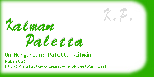 kalman paletta business card